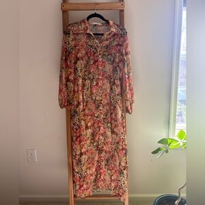 Mango Floral Chiffon Dress